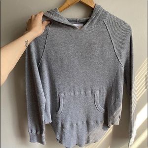 TNA/aritzia hooded waffle long sleeve